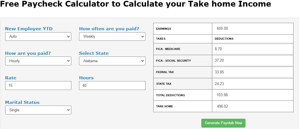 Free Paycheck Calculators