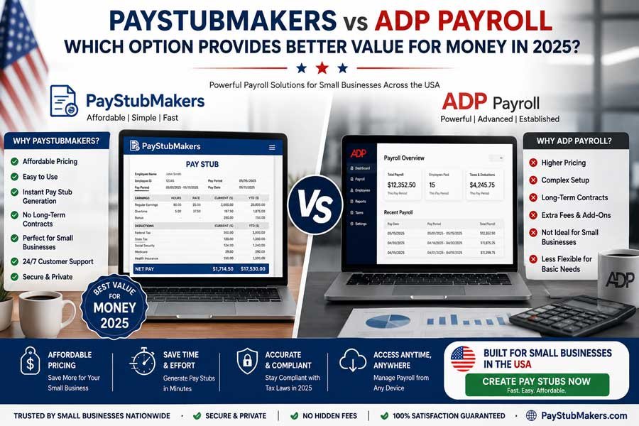ADP Payroll vs Affordable Pay Stub Generators – Which Option Provides Better Value for Money in 2025?